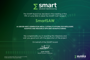 SmartSAW projemiz SMART EUREKA Cluster 9. Çağrısı kapsamında Label almaya hak kazandı.